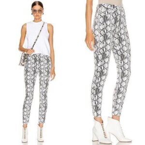 FRAME Denim Ali High Rise Cigarette Jeans Womens 24 Grey Python Skinny Fit NWT
